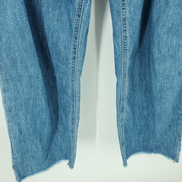 rag & bone Cotton Denim Jogger L Blue Drawstring Straight Leg High Rise Pull-On - Picture 7 of 16